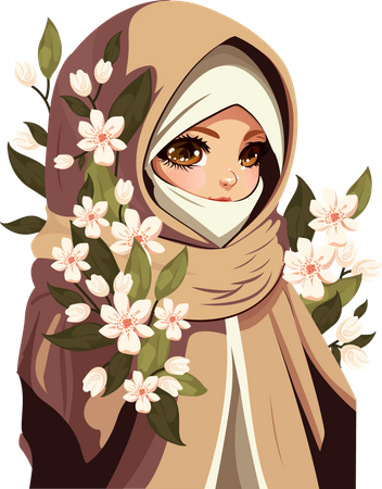 Beautiful Muslim Woman Illustration