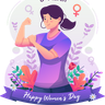 woman showing muscle biceps illustration svg