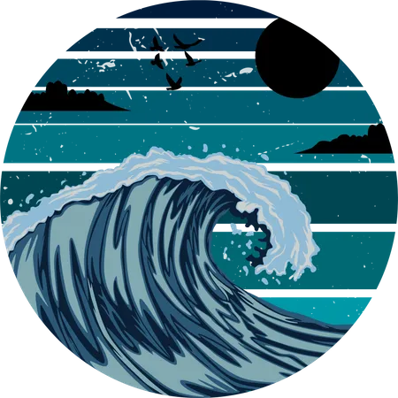 Beautiful Waves  Illustration