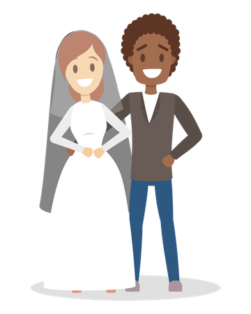 Beautiful wedding couple Illustration