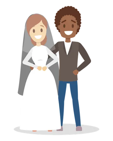 Beautiful wedding couple  Illustration