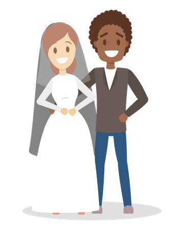 Beautiful wedding couple  Illustration