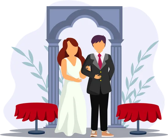 Beautiful Wedding Couple  Illustration