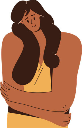 Beautiful woman embracing herself  Illustration