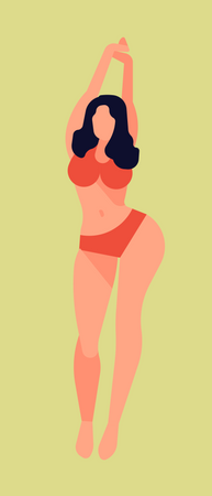 Beautiful woman in stretching pose Illustration