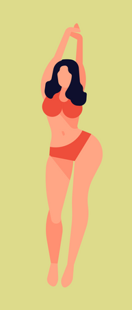 Beautiful woman in stretching pose  Illustration