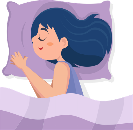 Beautiful woman is sleeping on a pillow  Illustration