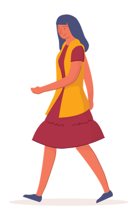 Beautiful woman walking  Illustration