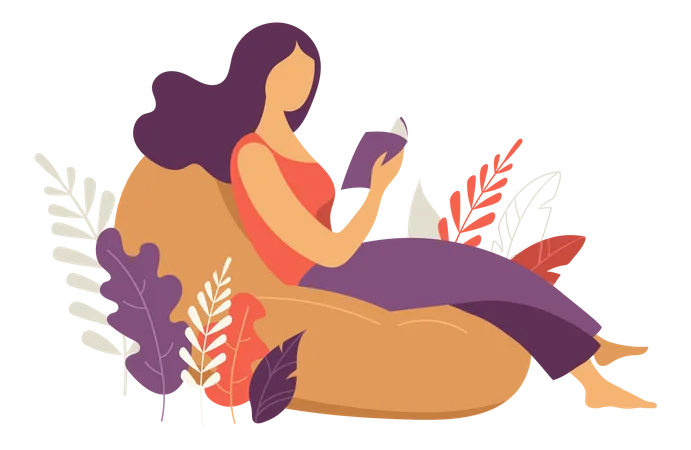 Beautiful woman with a book Illustration