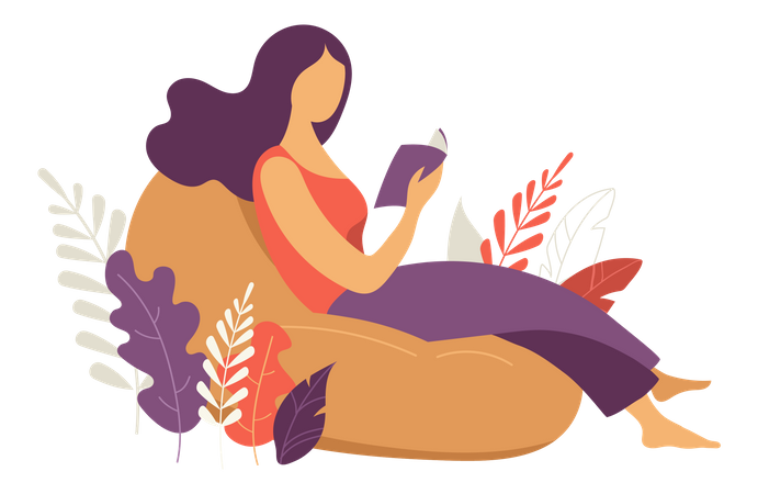 Beautiful woman with a book  Illustration