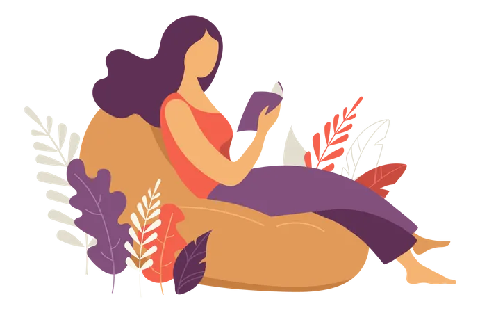 Beautiful woman with a book  Illustration