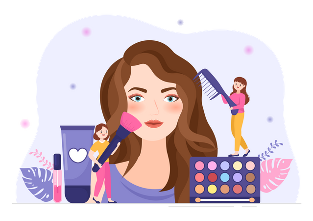 Beauty and Make up School Illustration  Illustration