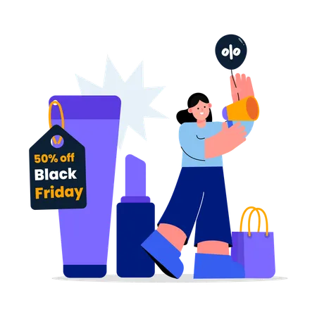 Beauty Black Friday Discount  Illustration