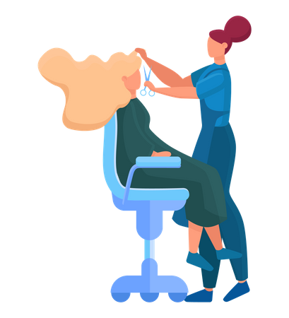 Beauty center service with Hair treatment and styling Illustration