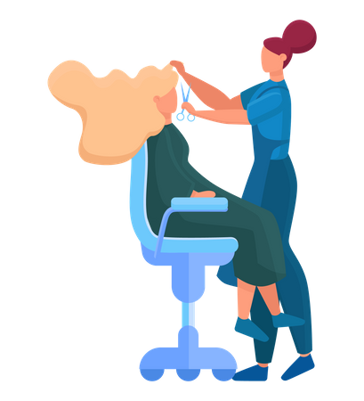 Beauty center service with Hair treatment and styling  Illustration