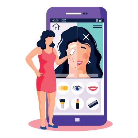 Beauty Enhancer App Illustration