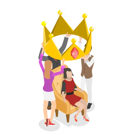 3 D Isometric Flat Vector Conceptual Illustration Of Beauty Pageant Internet Celebrity Illustration