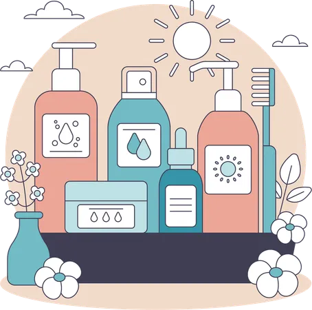 Beauty treatment products  Illustration