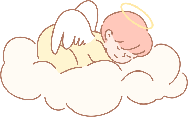 Le bébé ange dort  Illustration