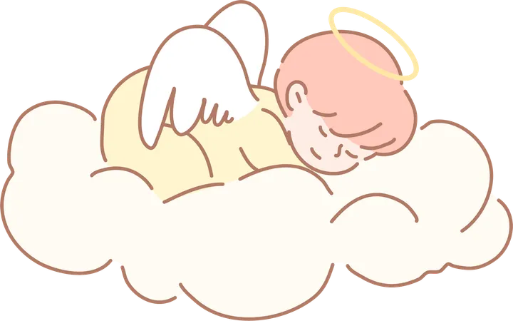 Le bébé ange dort  Illustration