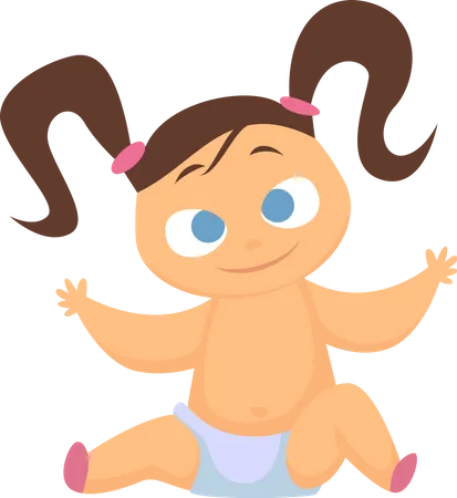 Menina infantil  Ilustração