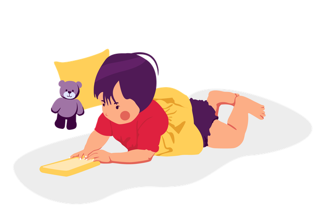 Bébé joue avec le téléphone  Illustration