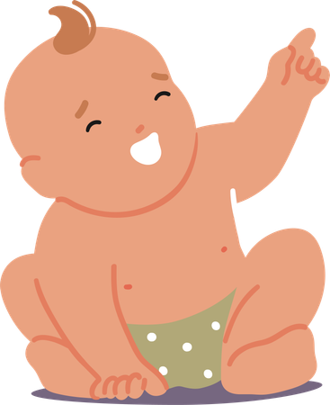 Geste de pointage de bébé  Illustration