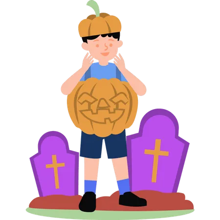 Bebê pronto para o Halloween  Ilustração