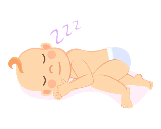 Bebe recien nacido durmiendo  Ilustración