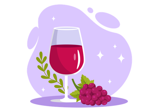 Beber vino dia  Ilustración