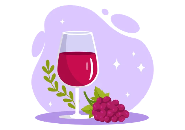 Beber vino dia  Ilustración