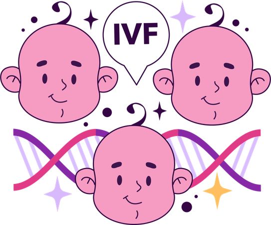 Bebês de fertilização in vitro  Ilustração