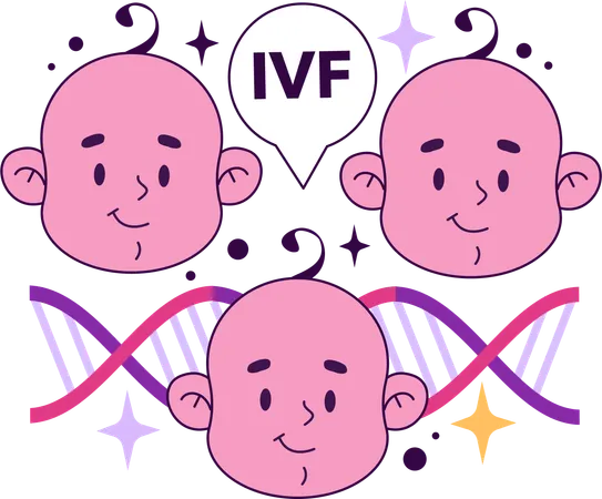 Bebês de fertilização in vitro  Ilustração