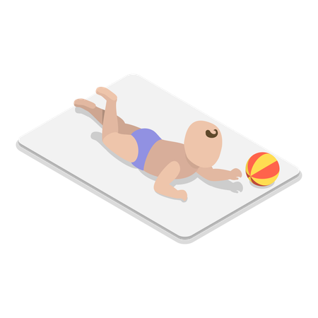 Bebezinho brincando com bola  Ilustração