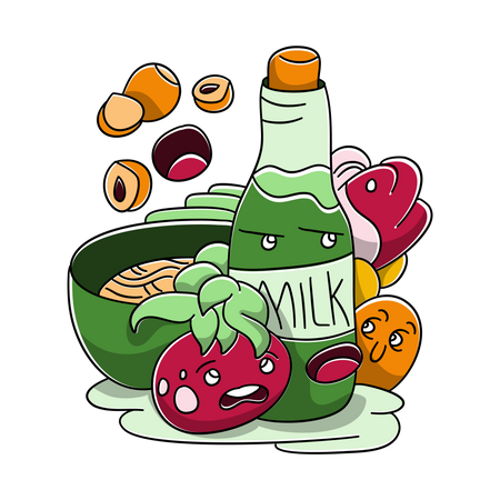 Bebida proteica vegetariana  Ilustración