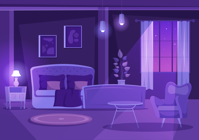 Bedroom Interior  Illustration