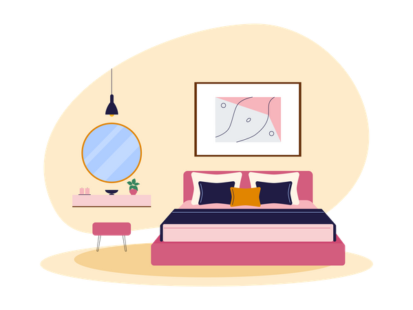 Bedroom interior Illustration