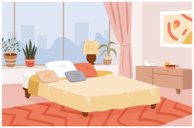 Bedroom interior  Illustration