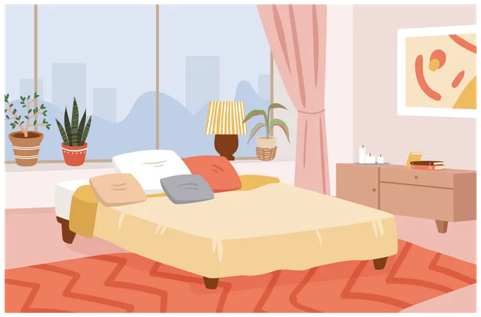 Bedroom interior  Illustration