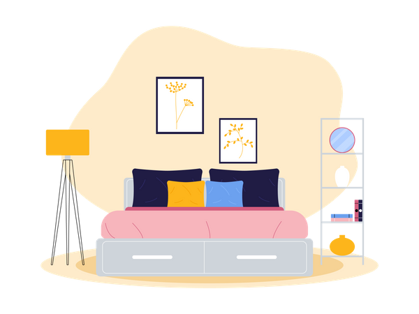 Bedroom interior  Illustration