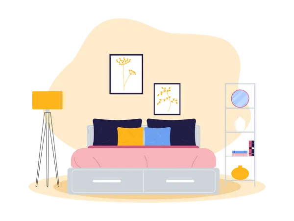 Bedroom interior  Illustration