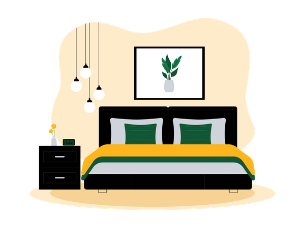 Bedroom interior  Illustration