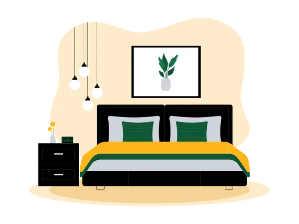 Bedroom interior  Illustration