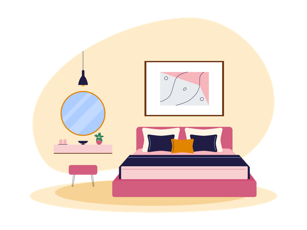 Bedroom interior  Illustration