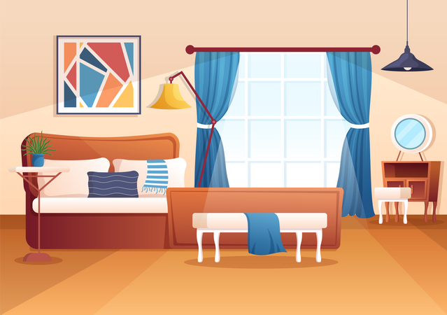 Bedroom Interior  Illustration