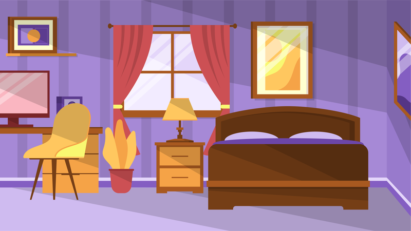 Bedroom interior  Illustration