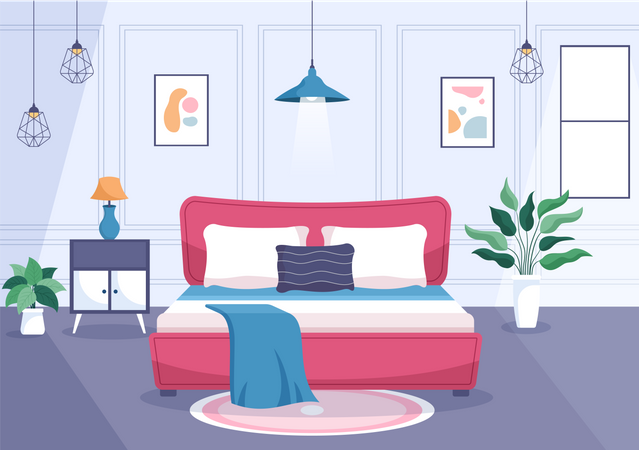 Bedroom Interior  Illustration