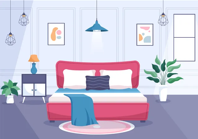 Bedroom Interior  Illustration