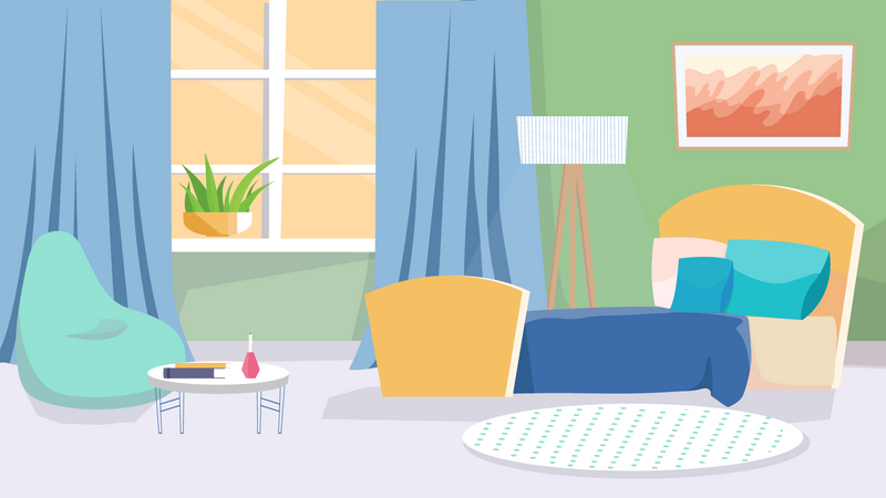 Bedroom interior  Illustration