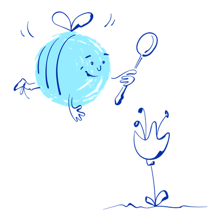 Bee collects pollen  Illustration